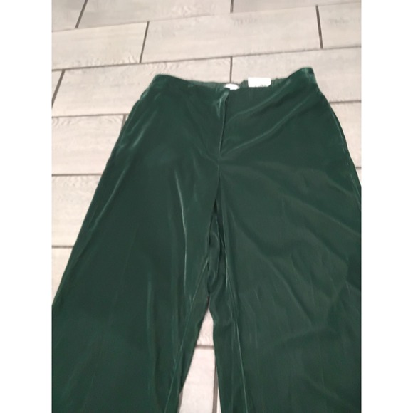 LC Lauren Conrad High Rise Wide Leg Velvet Trouser Pants Green Size 14 - Picture 2 of 8